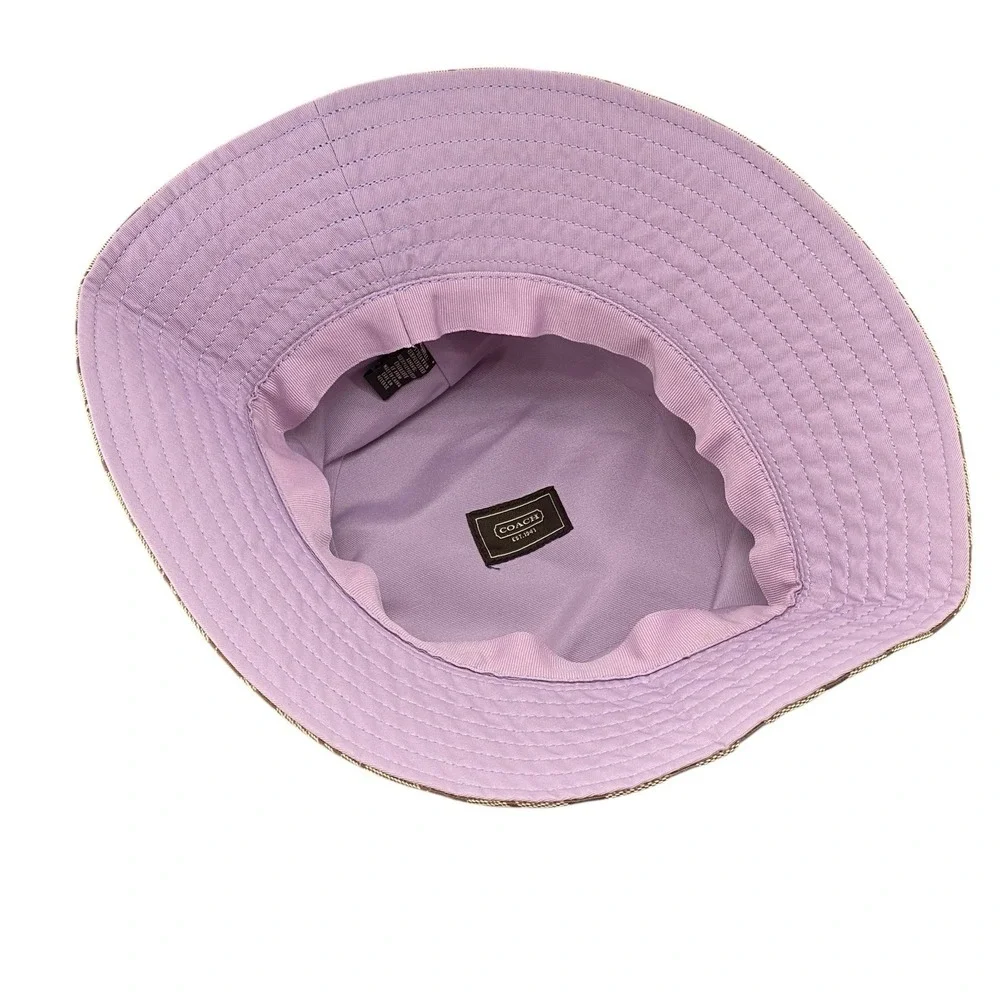 Coach Print Bucket Hat Lavender Flower Women's Size M/L Khaki/Multi F8D851 - Picture 6 of 8